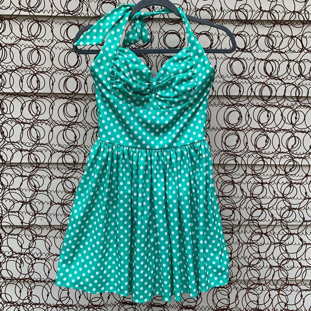Vintage Jack Hartley polka dot pinup style dress SMALL?